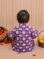Kid One Infants Elephant Print Kurta Dhoti Set For Boys Purple