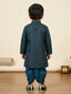 Kid One Festive Embroidered Kurta Dhoti Set For Boys Green
