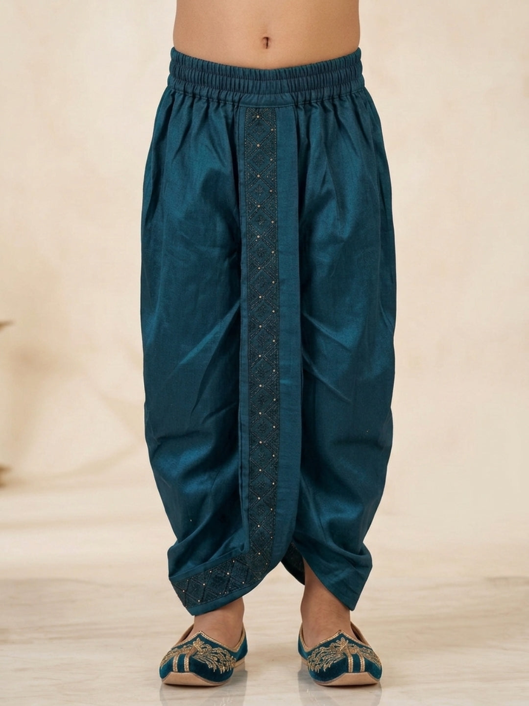 Kid One Festive Embroidered Kurta Dhoti Set For Boys Green