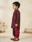 Kid One Festive Embroidered Kurta Dhoti Set For Boys Wine