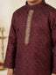Kid One Festive Embroidered Kurta Dhoti Set For Boys Wine