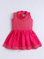 Kid One Anmol Nytara Sleeveless Embroidered Peplum Kurti With Dhoti Set Pink