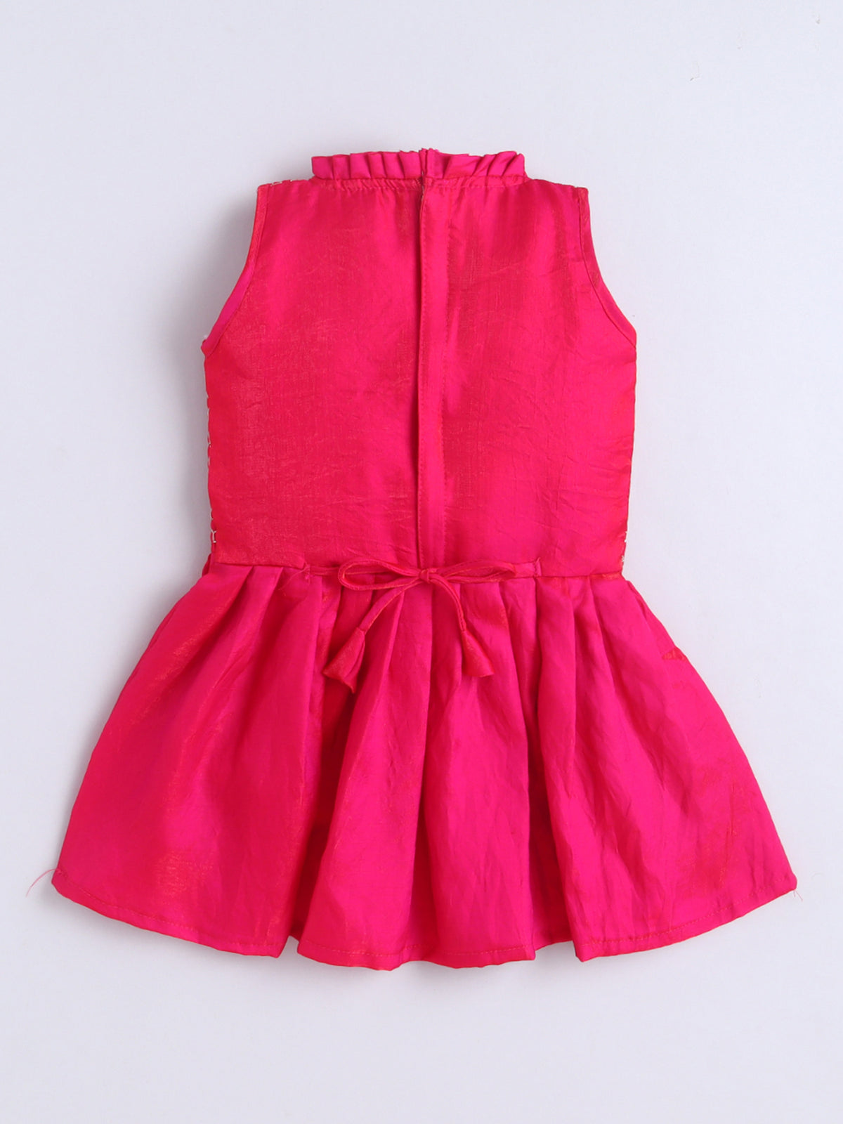 Kid One Anmol Nytara Sleeveless Embroidered Peplum Kurti With Dhoti Set Pink