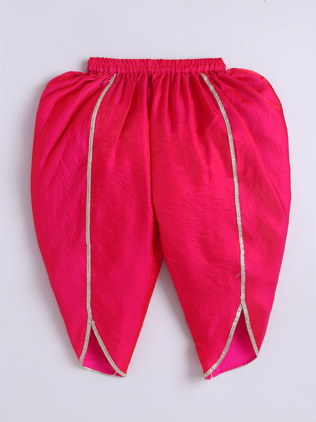 Kid One Anmol Nytara Sleeveless Embroidered Peplum Kurti With Dhoti Set Pink
