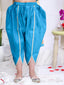 Kid One Royal Silk Peacock Print Kurti Dhoti With Dupatta Set For Girls Blue