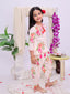Kid One Gulbahar Cotton Floral Print Kurti Dhoti Set For Girls Peach