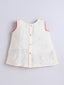 Kid One Angarakha Kurti With Leheriya Dhoti Set For Girls Offwhite