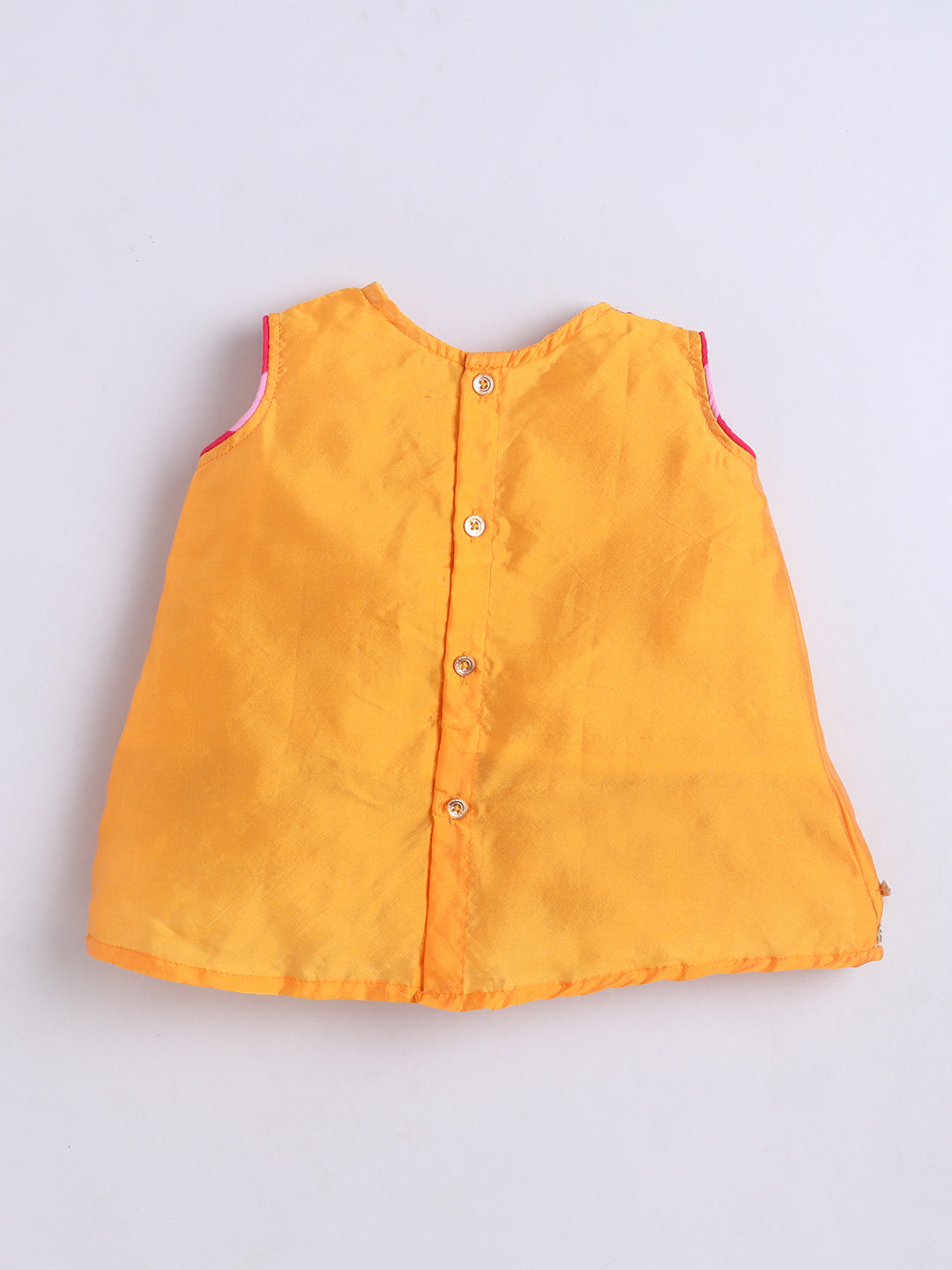 Kid One Angarakha Kurti With Leheriya Dhoti Set For Girls Yellow
