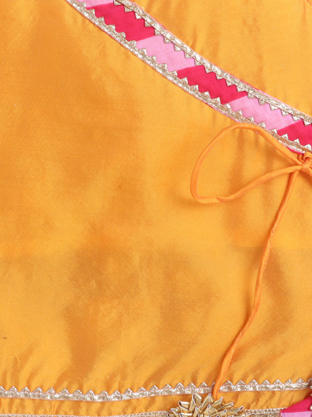 Kid One Angarakha Kurti With Leheriya Dhoti Set For Girls Yellow