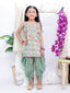 Kid One Cotton Kurti With Dhoti Set For Girls Green