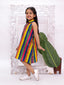 Striped Premium Collared Cotton Dress Multi