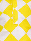 Diamond Check Premium Collared Cotton Dress Yellow
