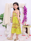 Kid One Pure Cotton Printed Long  Dress For Girls Green