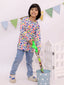 Cotton Polka Dot Printed Unisex Kurta - Orange