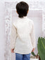 Kid One Full Hand Stripes Cotton Linen Short Kurta For Boys Beige