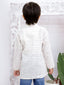 Kid One Full Hand Checks Cotton Linen Short Kurta For Boys Offwhite