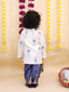Kid One Kanha Pure Cotton Printed Kurta Dhoti Set For Boys Blue