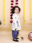 Kid One Kanha Pure Cotton Printed Kurta Dhoti Set For Boys Blue