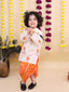 Kid One Kanha Pure Cotton Printed Kurta Dhoti Set For Boys Orange