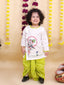 Kid One Nandlala Pure Cotton Embroidered Kurta Dhoti Set For Boys White - Made on Order