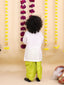 Kid One Nandlala Pure Cotton Embroidered Kurta Dhoti Set For Boys White - Made on Order