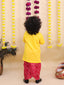 Kid One Nandlala Pure Cotton Embroidered Kurta Dhoti Set For Boys Yellow - Made on Order