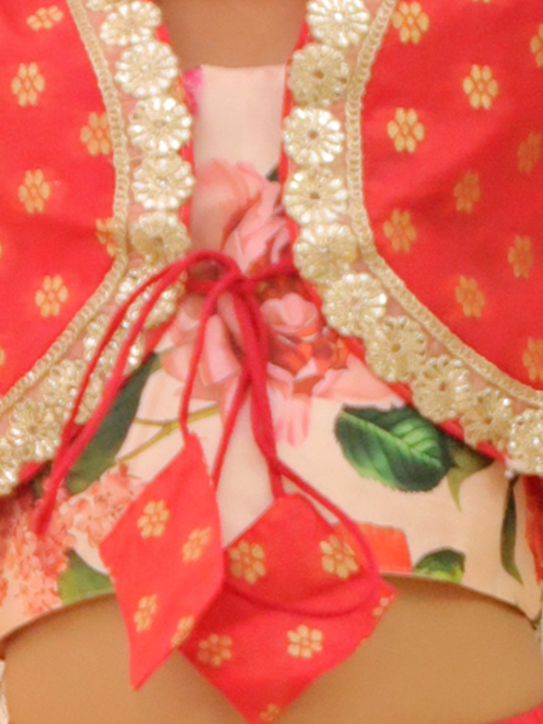 Kid One Lakshmi Rani Lehenga With Dupatta For Girls Peach