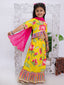 Kid One Floral Cotton Top With Lehenga Dupatta Set For Girls Yellow