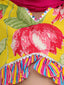 Kid One Floral Cotton Top With Lehenga Dupatta Set For Girls Yellow