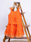 Kid One Pure Cotton Printed Skirt Top For Girls Orange