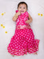 Kid One Pure Cotton Printed Skirt Top For Girls Pink
