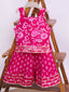 Kid One Pure Cotton Printed Skirt Top For Girls Pink
