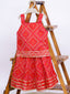 Kid One Pure Cotton Printed Skirt Top For Girls Red