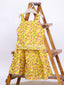 Kid One Pure Cotton Printed Skirt Top For Girls Yellow
