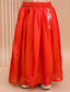 Kid One Silk Zari Embroiderd Ruhani Choli Lehenga Set With Stole Dupatta Set For Girls Orange