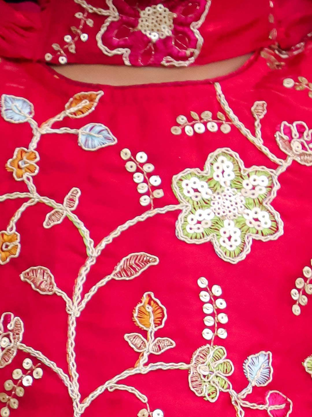 Kid One Silk Zari Embroiderd Ruhani Choli Lehenga Set With Stole Dupatta Set For Girls Pink