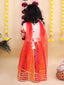 Kid One Radha Pure Cotton Printed Lehenga Choli With Dupatta Orange