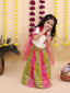 Kid One Radha Pure Cotton Printed Lehenga Choli With Dupatta Set For Girls Pink