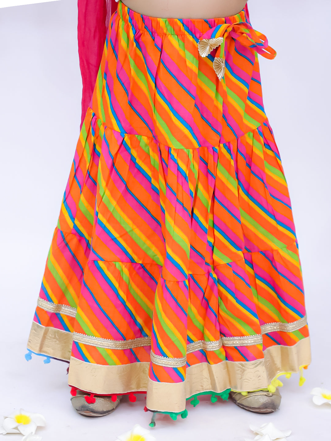 Kid One Rangeela Embroidered Cotton Lehenga Choli For Girls Multi