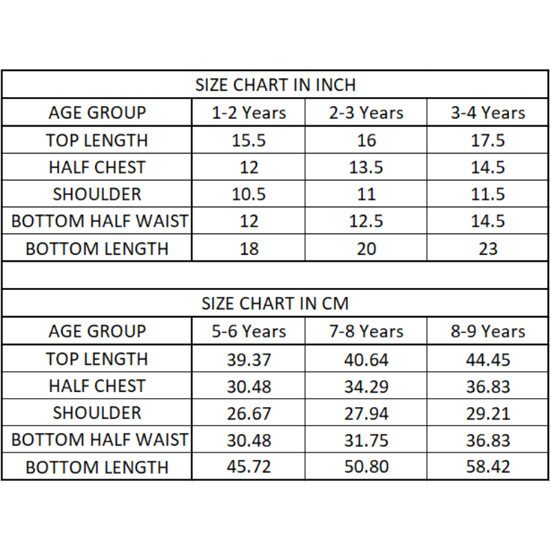 Size Chart