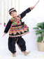 Kid One Navratri Printed Cotton Kedia Set For Boys Black