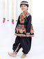 Kid One Navratri Printed Cotton Kedia Set For Boys Black
