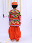 Kid One Navratri Printed Cotton Kedia Set For Boys Orange