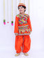 Kid One Navratri Printed Cotton Kedia Set For Boys Orange
