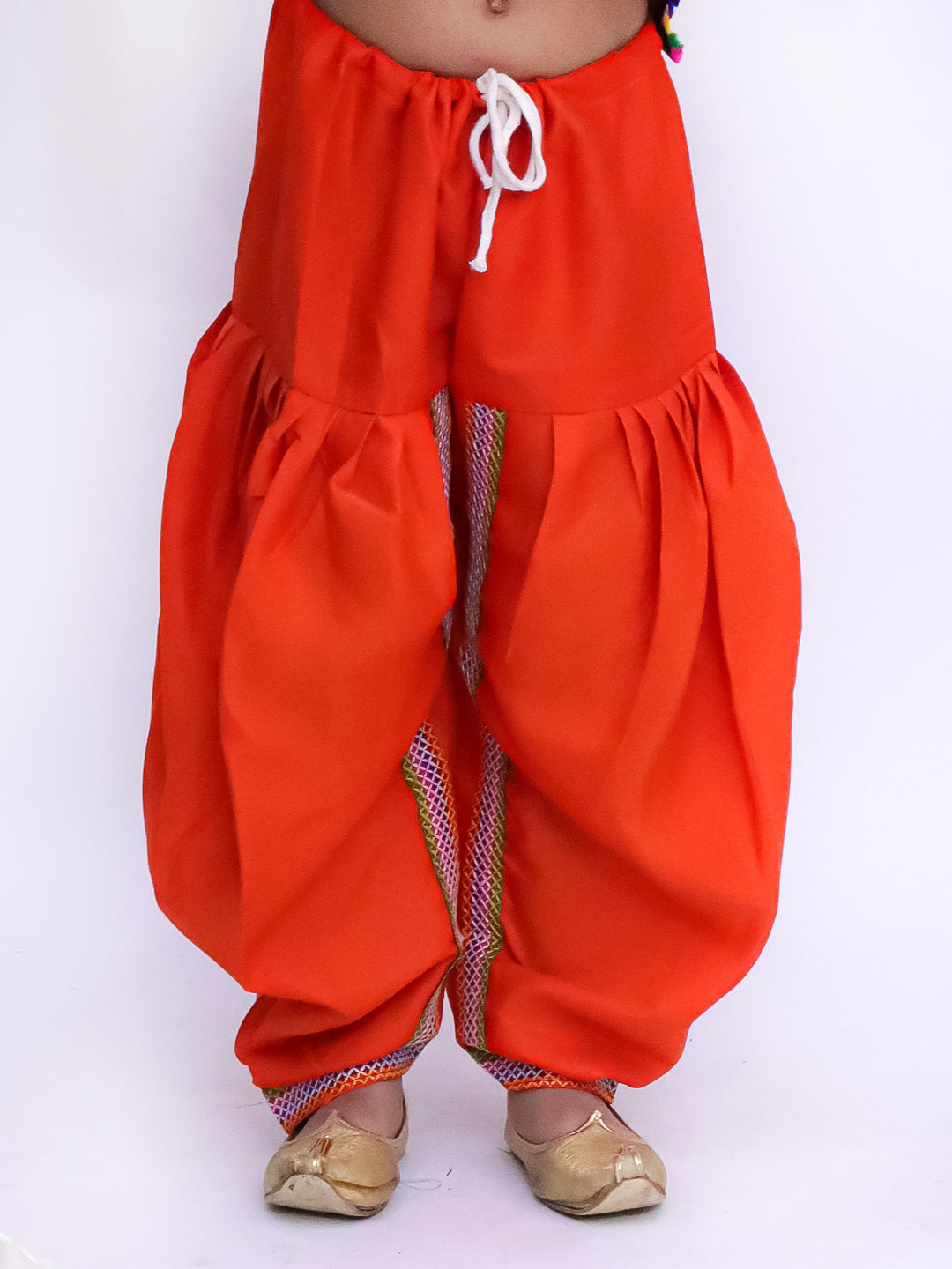Kid One Navratri Printed Cotton Kedia Set For Boys Orange