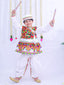 Kid One Navratri Printed Cotton Kedia Set For Boys White