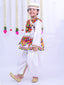 Kid One Navratri Printed Cotton Kedia Set For Boys White