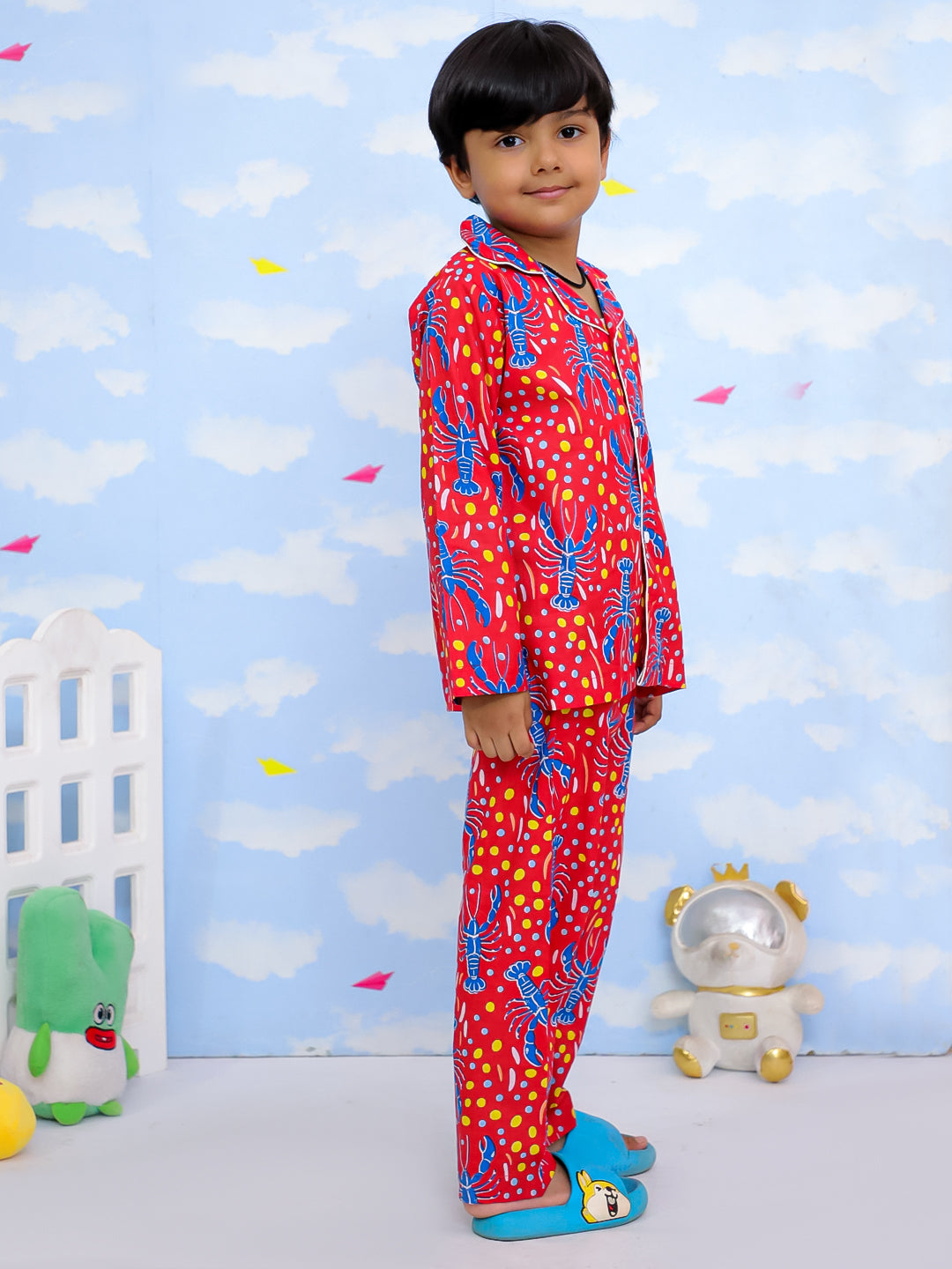 Kid One Ocean Dream Night Wear For Boys Red