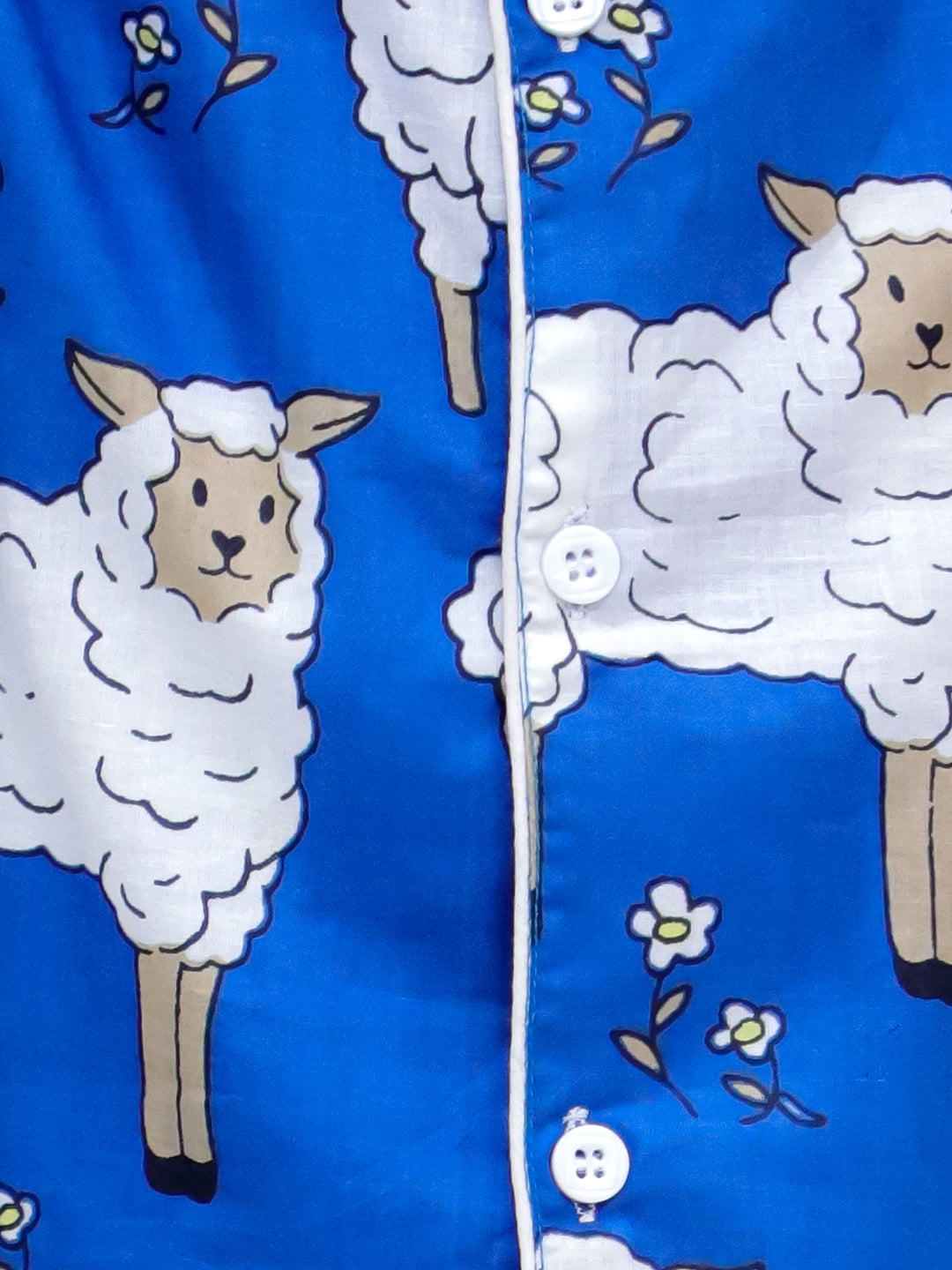 Kid One Little Sheep Print Night Wear For Boys Blue