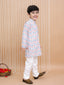 Kid One Embroidered Thread Cotton Kurta Pyjama Set For Boys Multi